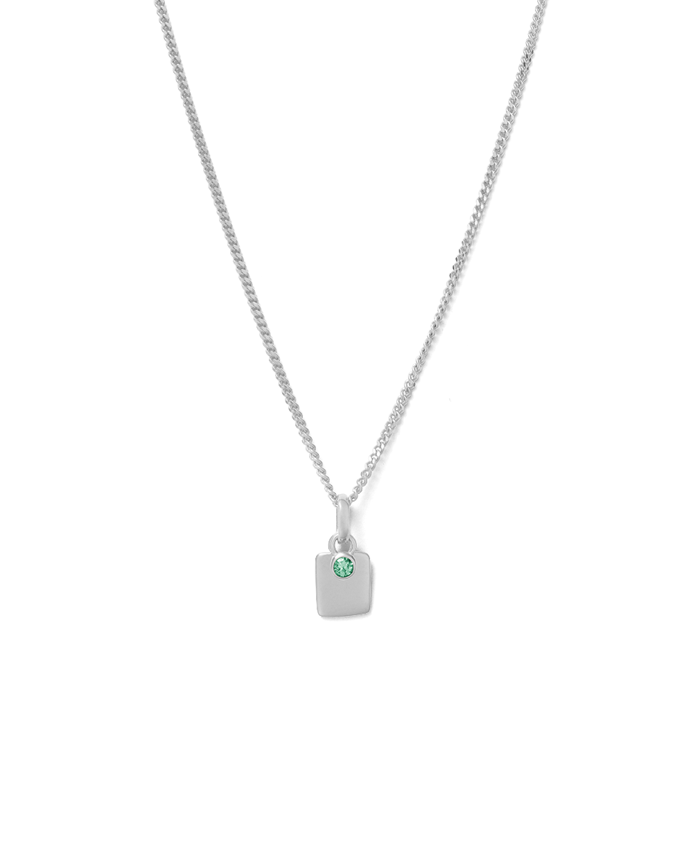 ENGRAVABLE BIRTHSTONE NECKLACE (STERLING SILVER) IMAGE 1