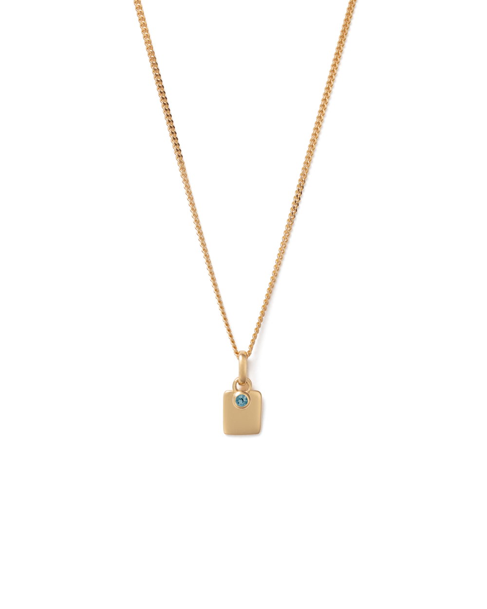 ENGRAVABLE BIRTHSTONE NECKLACE (18K GOLD VERMEIL)