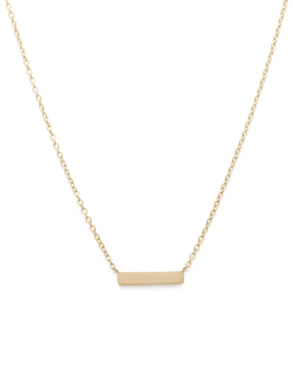 ENGRAVABLE PETITE BAR NECKLACE (9K GOLD) IMAGE 1