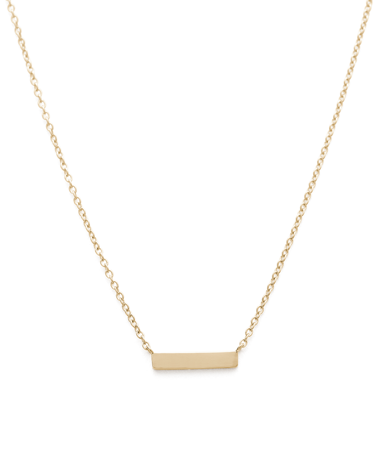 ENGRAVABLE PETITE BAR NECKLACE (9K GOLD) IMAGE 1