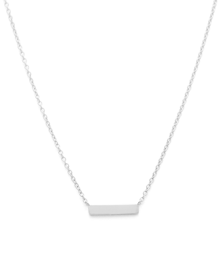 ENGRAVABLE PETITE BAR NECKLACE (STERLING SILVER) IMAGE 1
