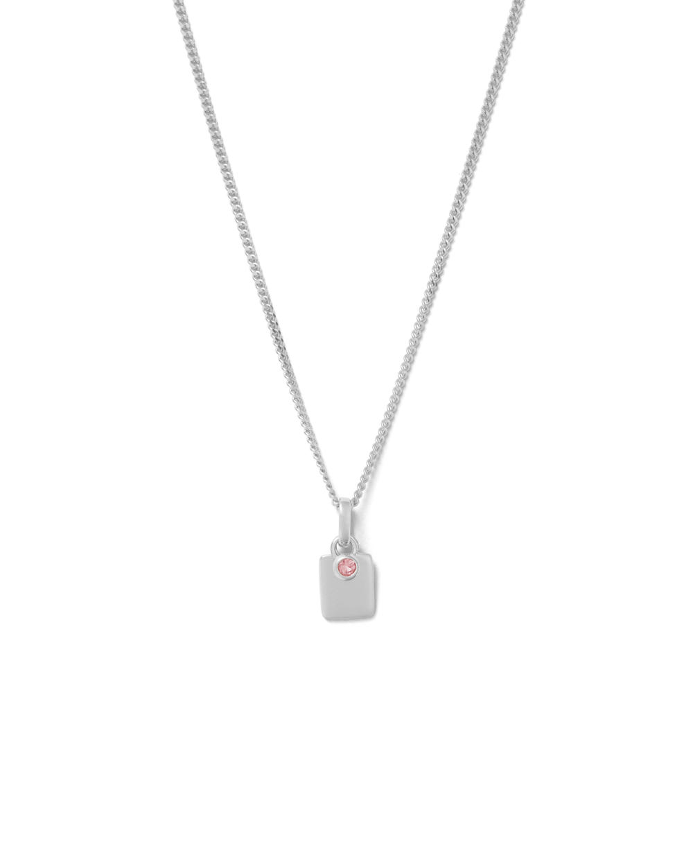 ENGRAVABLE BIRTHSTONE NECKLACE (STERLING SILVER)