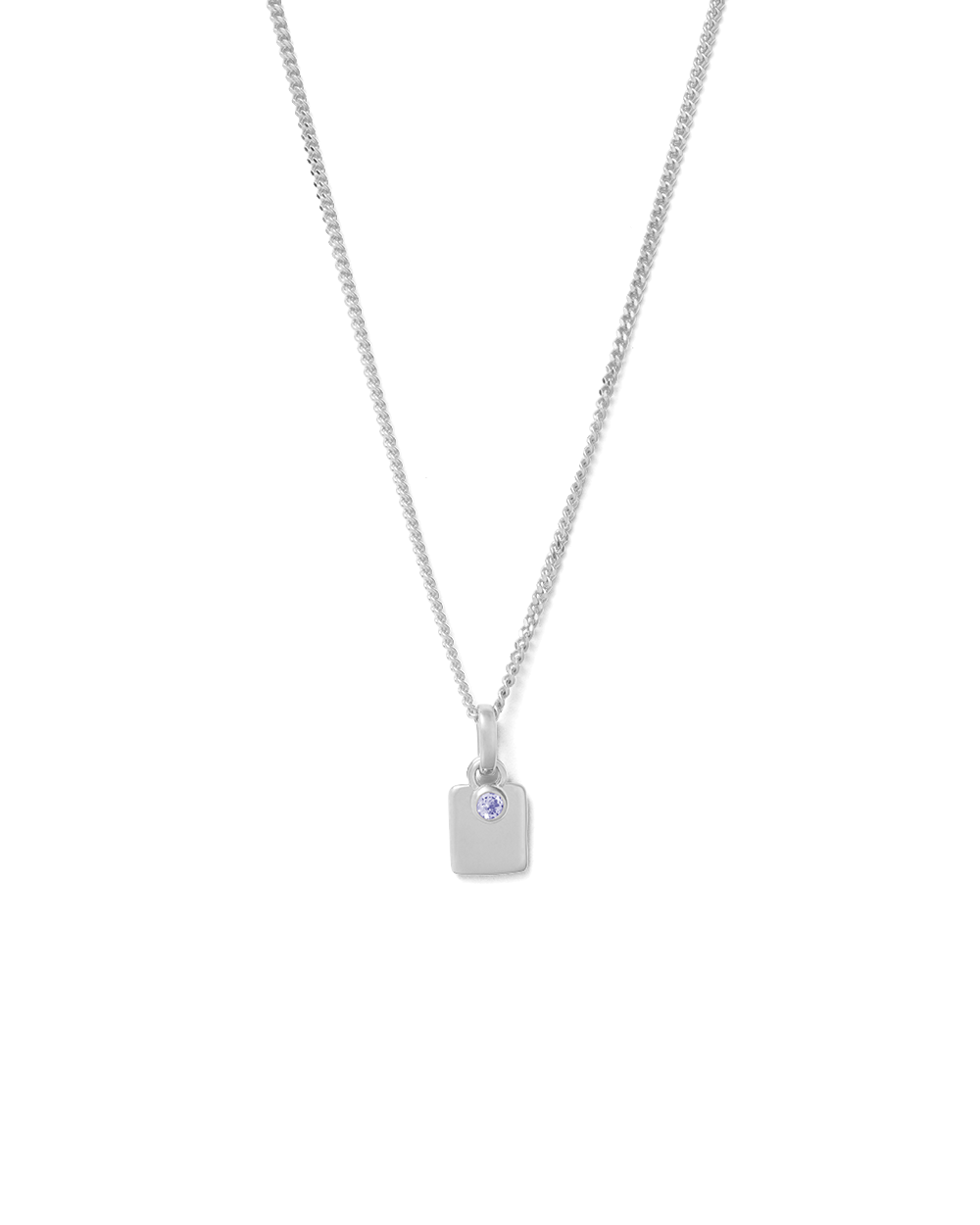 ENGRAVABLE BIRTHSTONE NECKLACE (STERLING SILVER) IMAGE 14