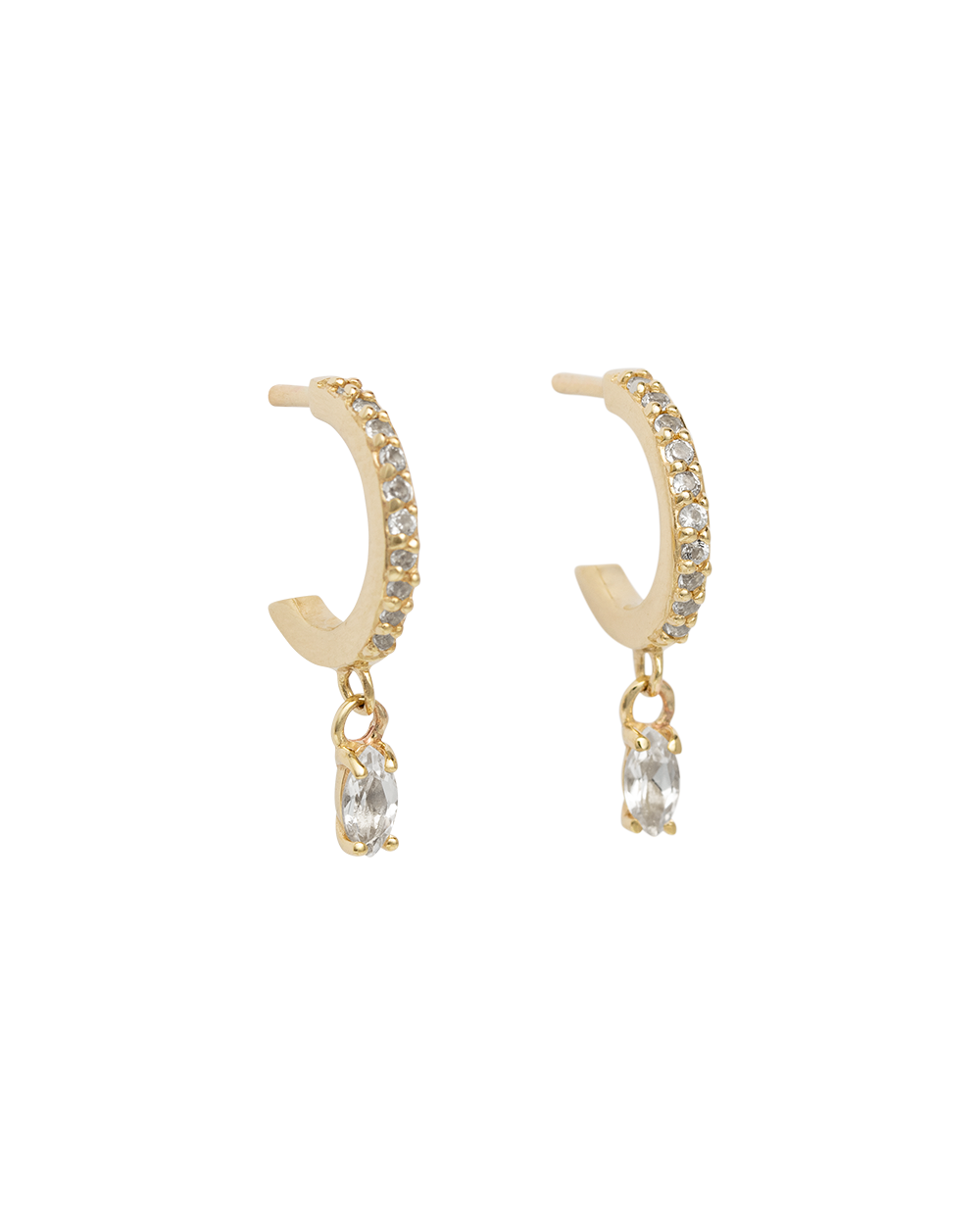 ETERNITY DROP HOOPS (GOLD) IMAGE 1