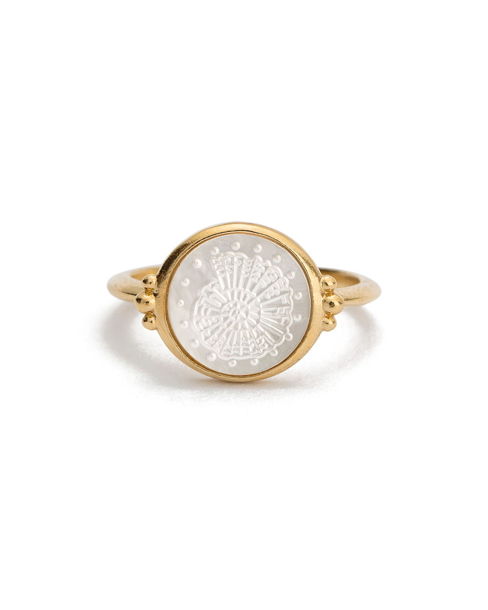 FOSSIL SHELL RING (18K GOLD VERMEIL) IMAGE 1