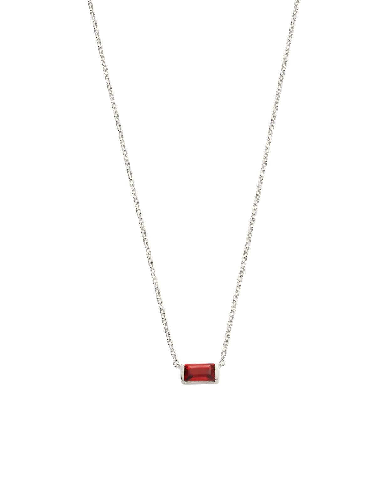 BAGUETTE BIRTHSTONE NECKLACE (STERLING SILVER) IMAGE 9