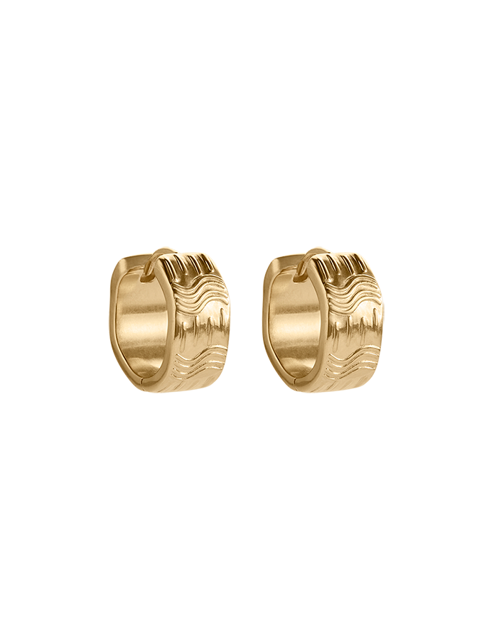 GLISTEN HOOPS (18K GOLD PLATED) IMAGE 1