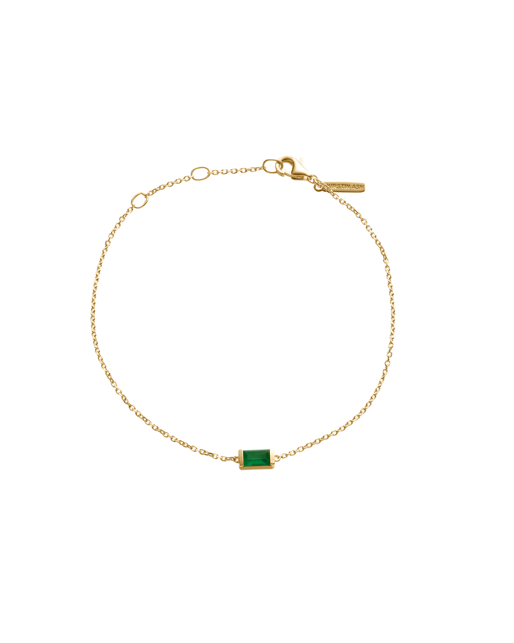 BAGUETTE BIRTHSTONE BRACELET (18K GOLD VERMEIL)