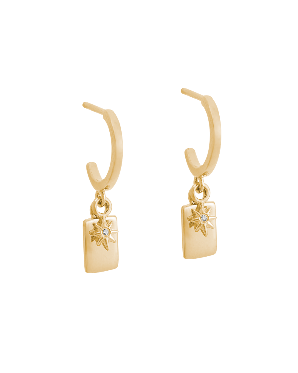 GUIDING STAR HOOPS (18K GOLD PLATED) IMAGE 1