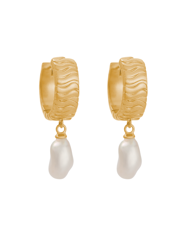ISOLE PEARL HOOPS (18K GOLD PLATED)