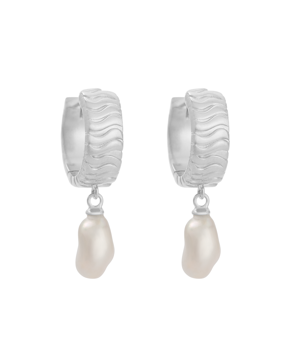 ISOLE PEARL HOOPS (STERLING SILVER) IMAGE 1