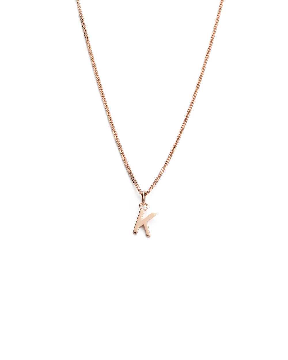 OUTLINE INITIAL NECKLACE A-Z (18K ROSE GOLD VERMEIL) IMAGE 16