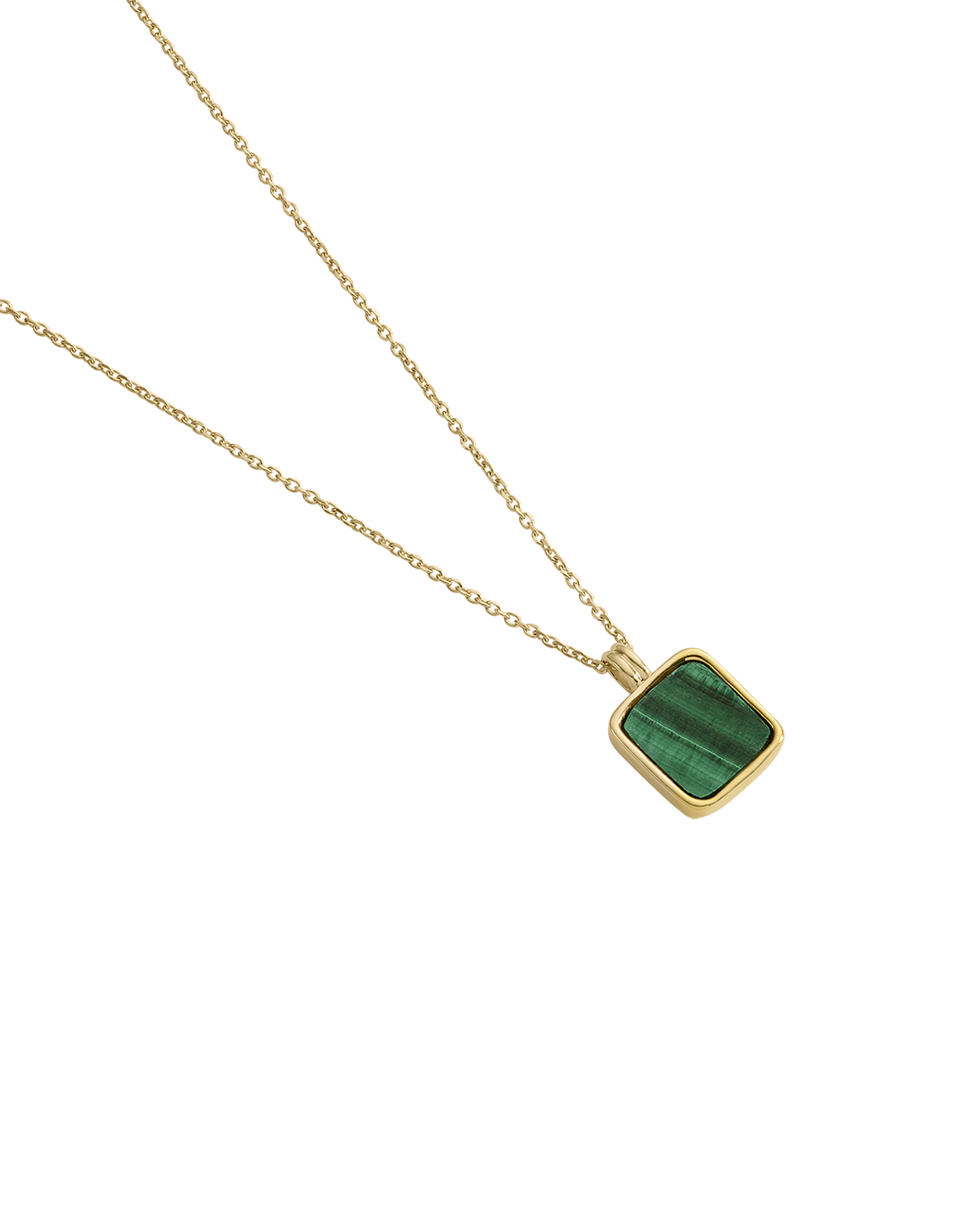 MALACHITE PENDANT NECKLACE (18K GOLD VERMEIL)