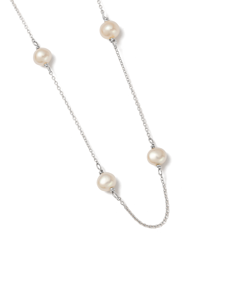 MOON TIDE PEARL NECKLACE (STERLING SILVER) - IMAGE 4