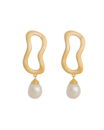 ONDA PEARL EARRINGS (18K GOLD PLATED) IMAGE 1