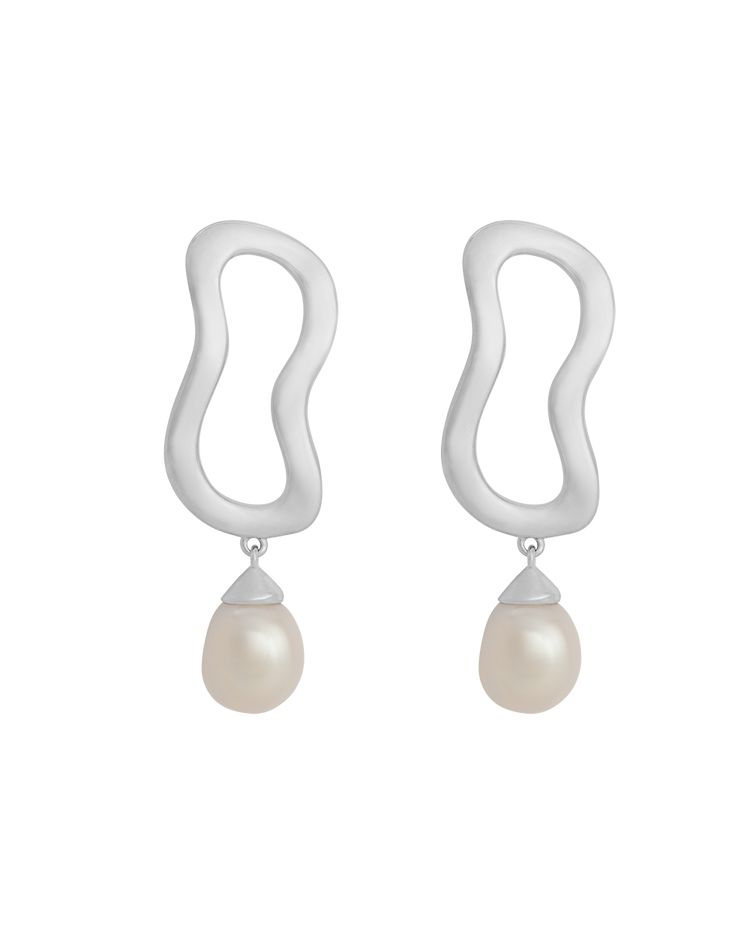 ONDA PEARL EARRINGS (STERLING SILVER) IMAGE 1