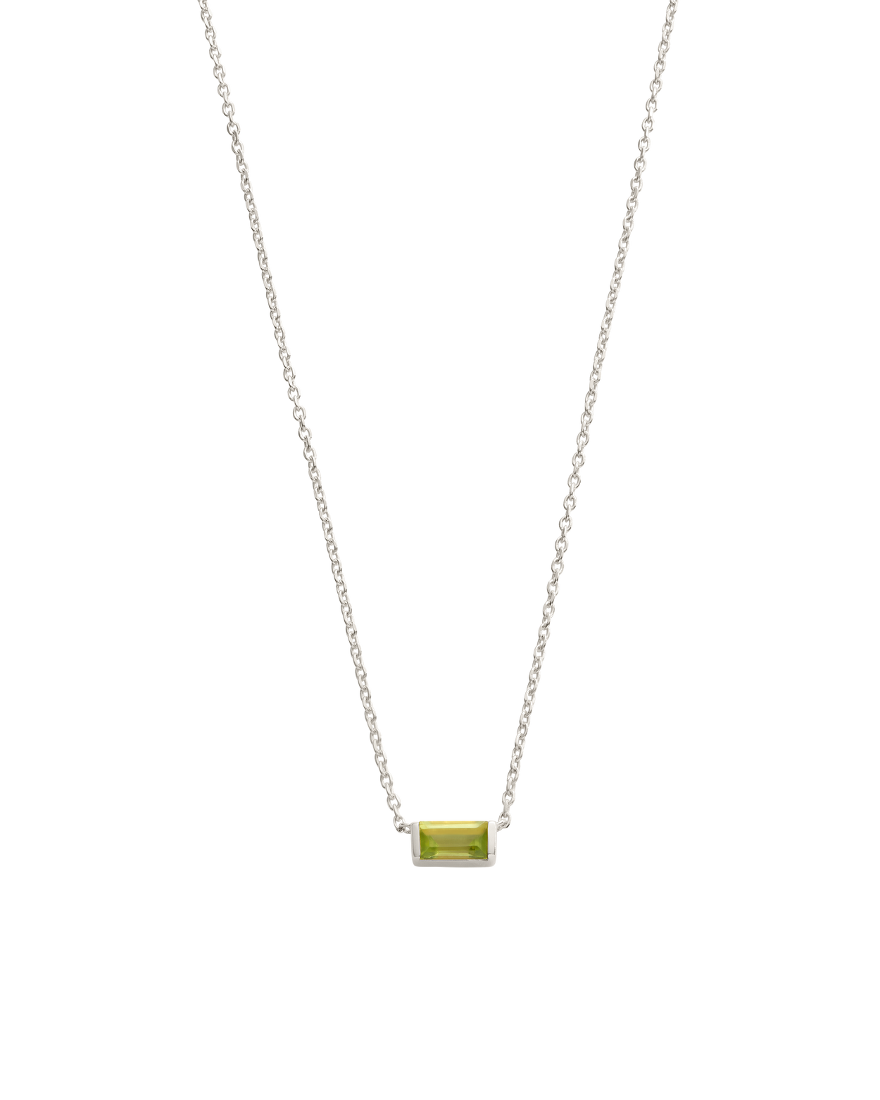 BAGUETTE BIRTHSTONE NECKLACE (STERLING SILVER) IMAGE 14