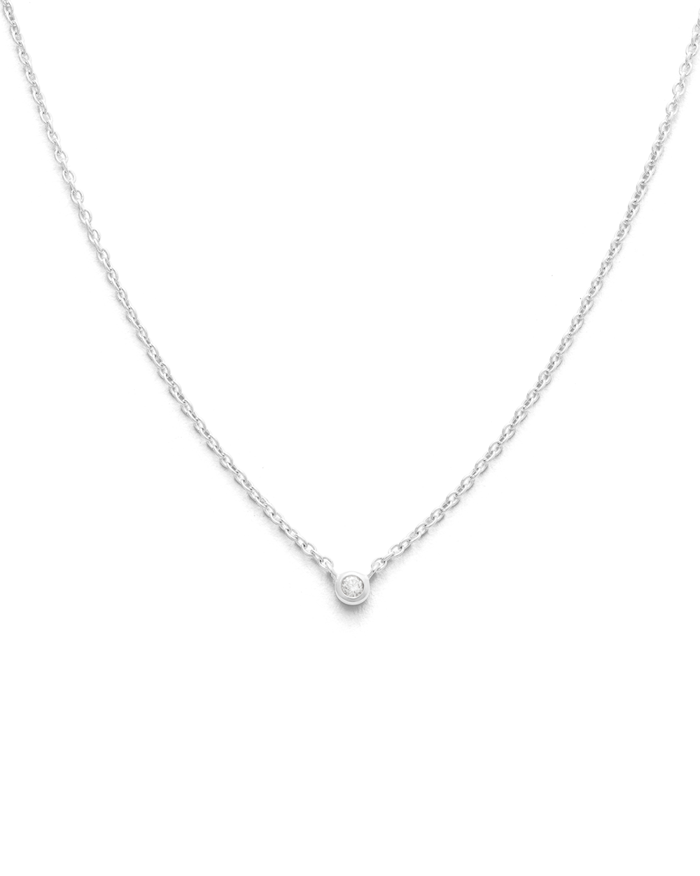 PETITE DIAMOND NECKLACE (STERLING SILVER) IMAGE 1