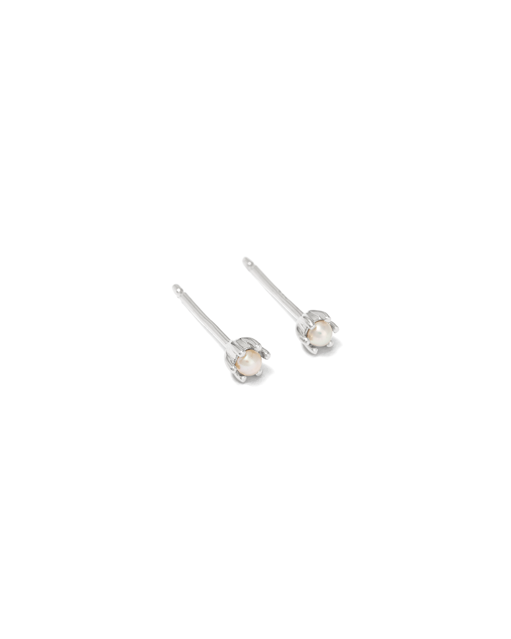 PETITE PEARL STUDS (STERLING SILVER) IMAGE 4