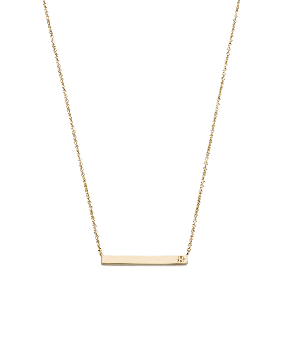SENTIMENT DIAMOND BAR NECKLACE (9K GOLD) IMAGE 8