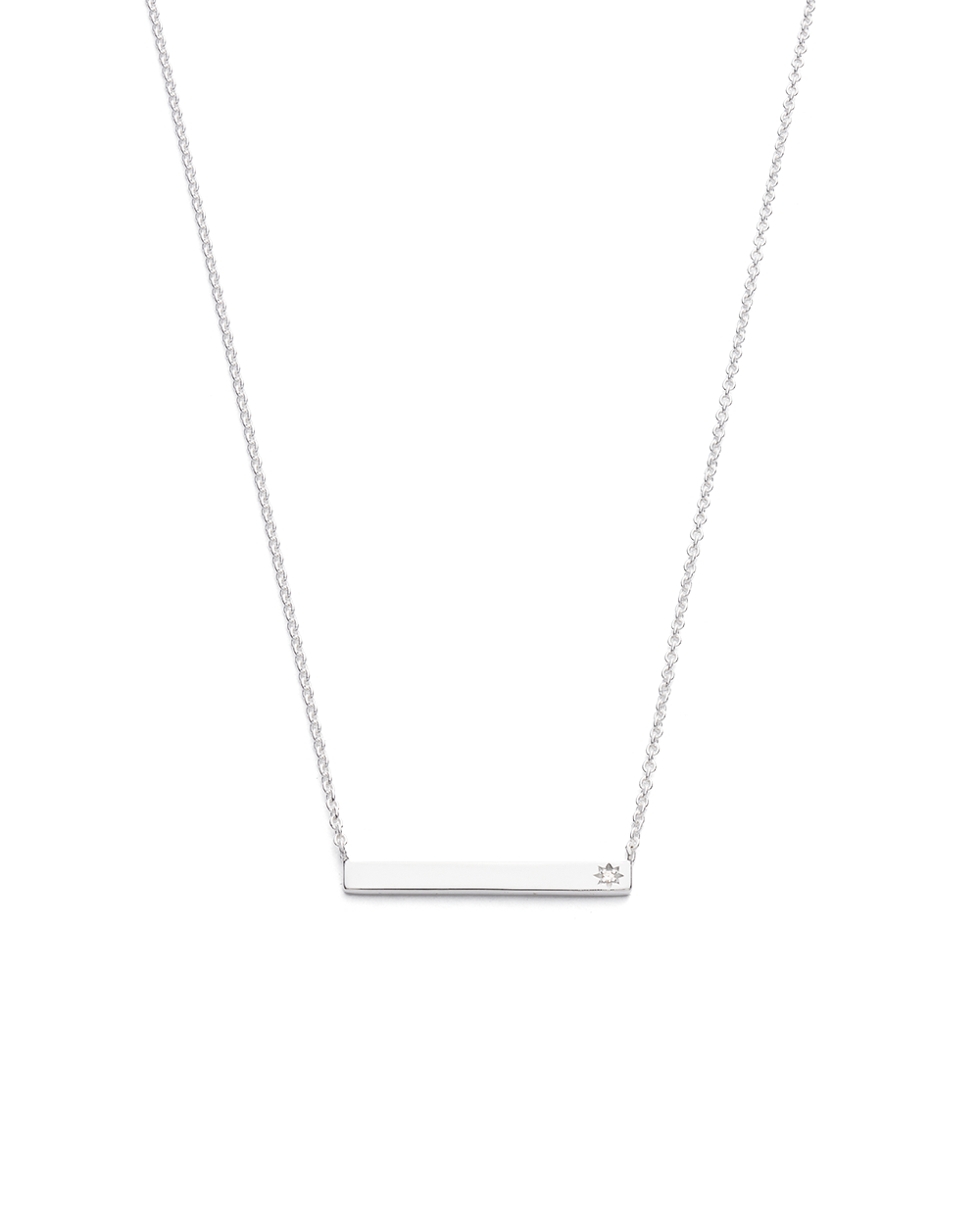 SENTIMENT DIAMOND BAR NECKLACE (STERLING SILVER) - IMAGE 1
