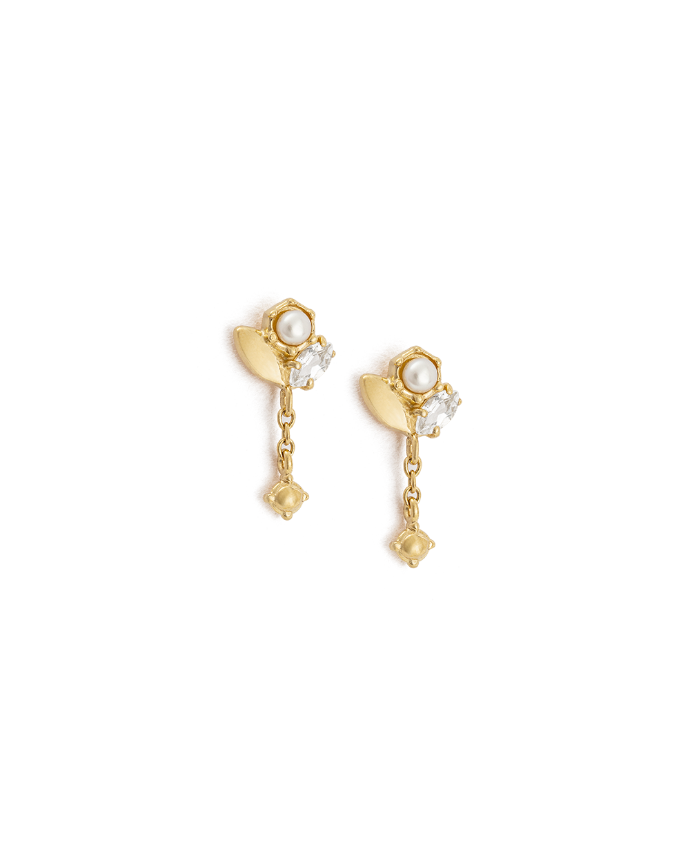 SLICE CLUSTER CHAIN STUDS (18K GOLD PLATED) - IMAGE 1