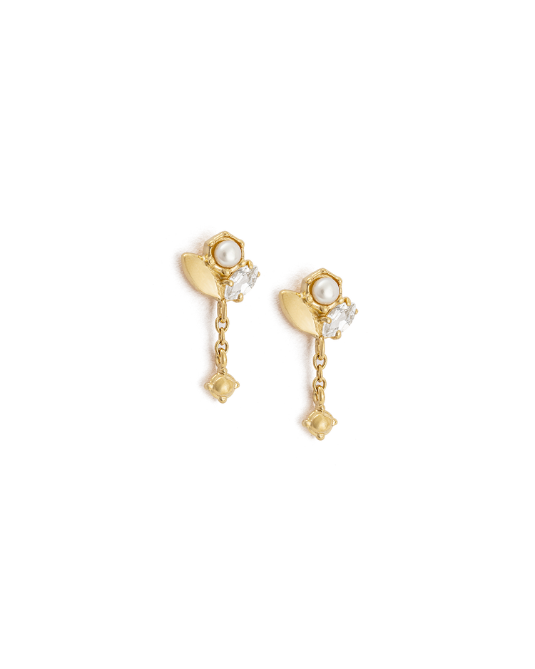 SLICE CLUSTER CHAIN STUDS (18K GOLD PLATED) - IMAGE 1