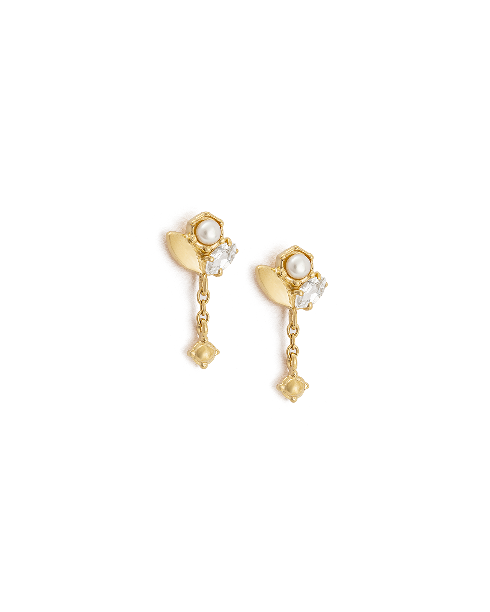 SLICE CLUSTER CHAIN STUDS (18K GOLD PLATED) IMAGE 1