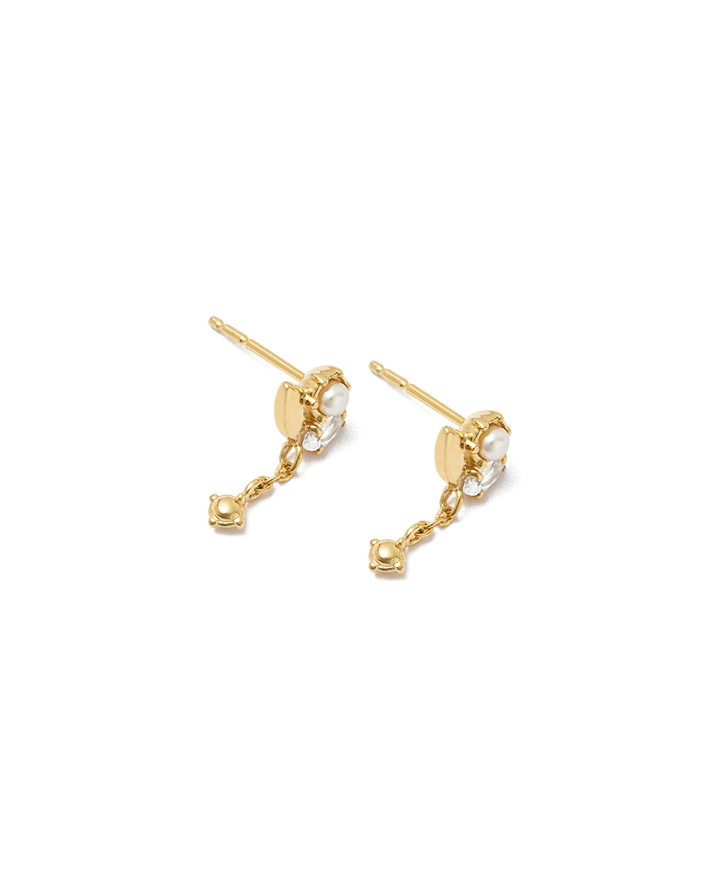 SLICE CLUSTER CHAIN STUDS (18K GOLD PLATED) - IMAGE 4