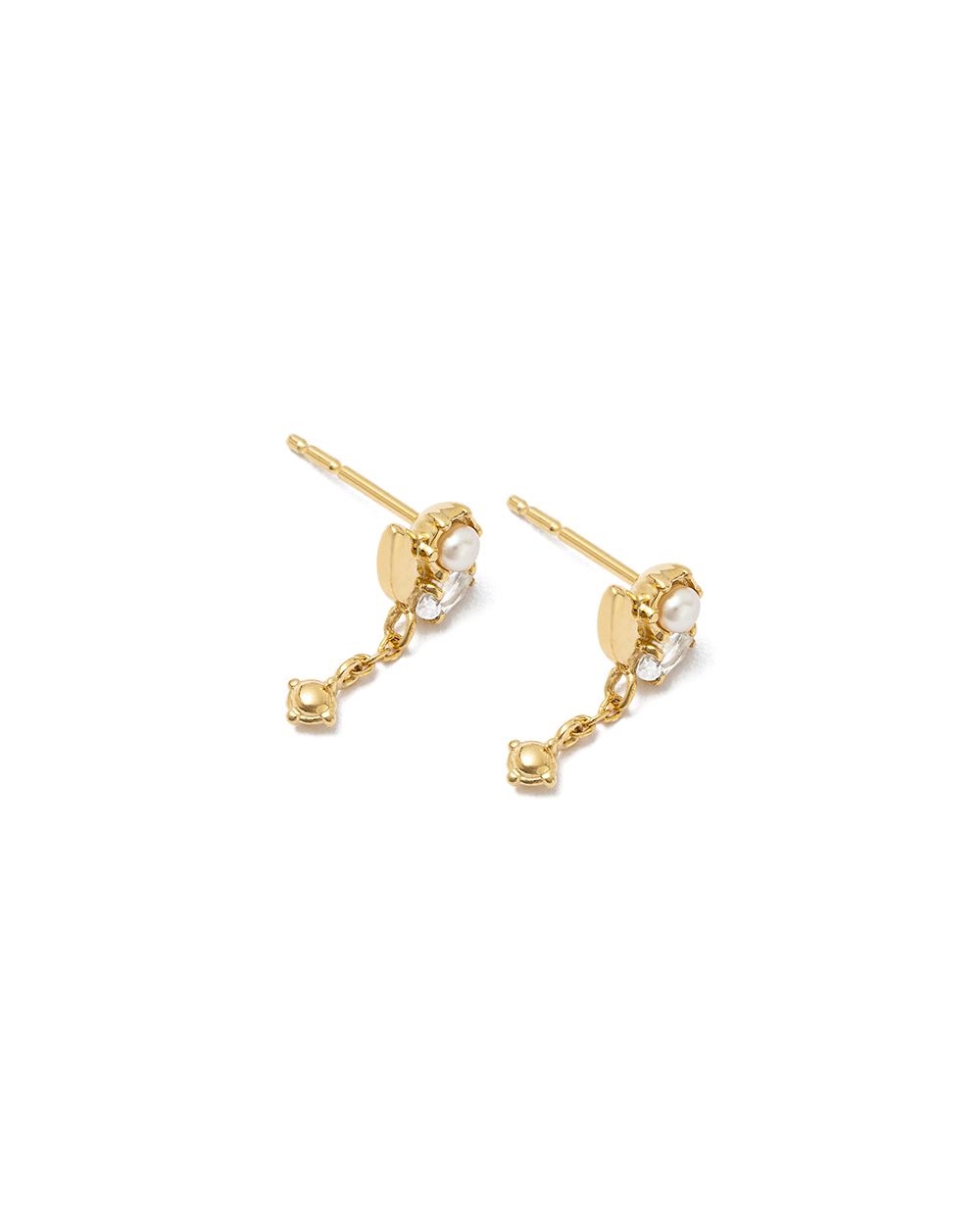SLICE CLUSTER CHAIN STUDS (18K GOLD PLATED) IMAGE 4