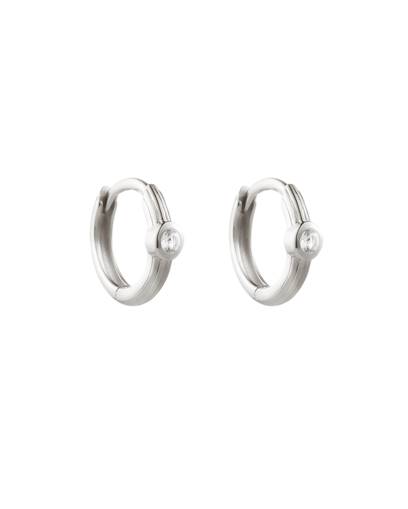 STILLNESS TOPAZ HOOPS (STERLING SILVER) IMAGE 1