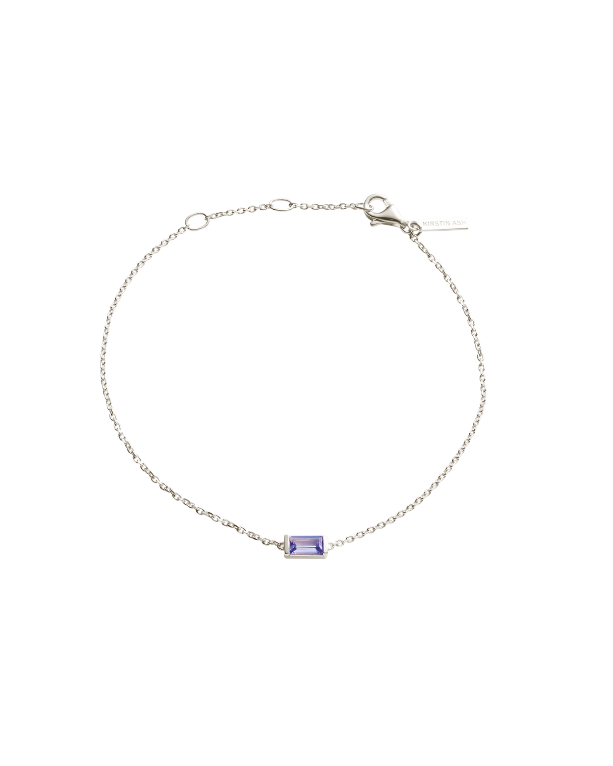 BAGUETTE BIRTHSTONE BRACELET (STERLING SILVER)