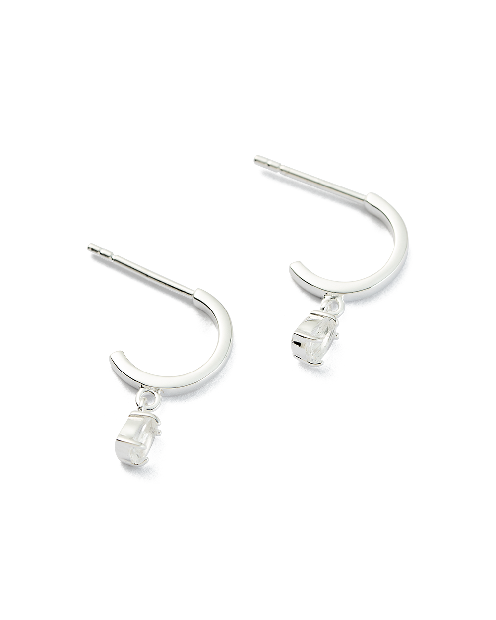 TEARDROP HOOPS (STERLING SILVER) IMAGE 4