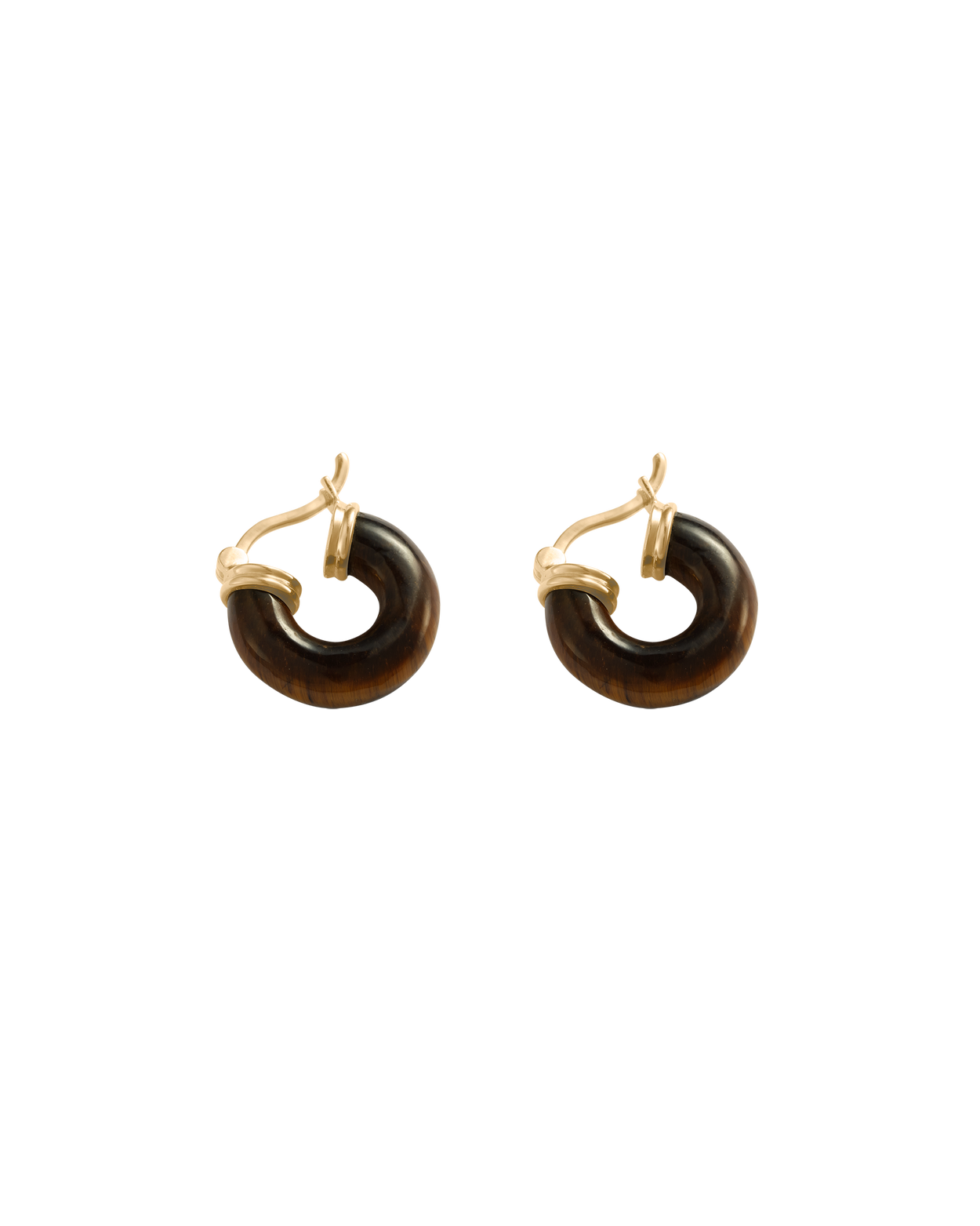TEMPO TIGERS EYE HOOPS (18K GOLD PLATED) IMAGE 6
