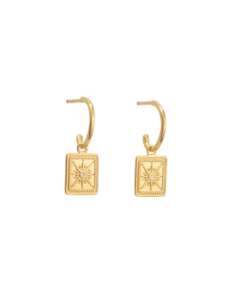 TRUE NORTH HOOPS (18K GOLD PLATED) - IMAGE 1