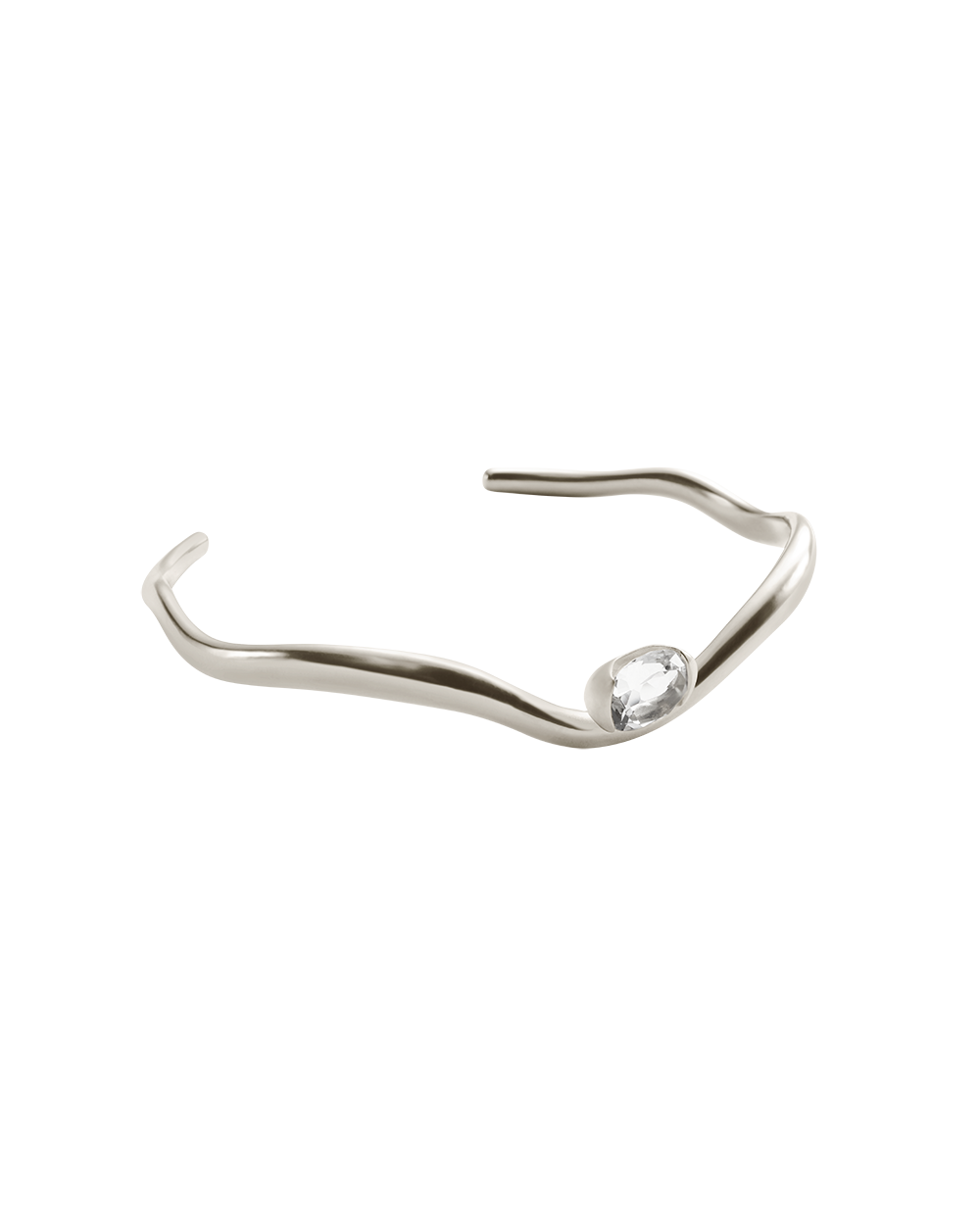 UNFOLD CUFF (RHODIUM PLATED)