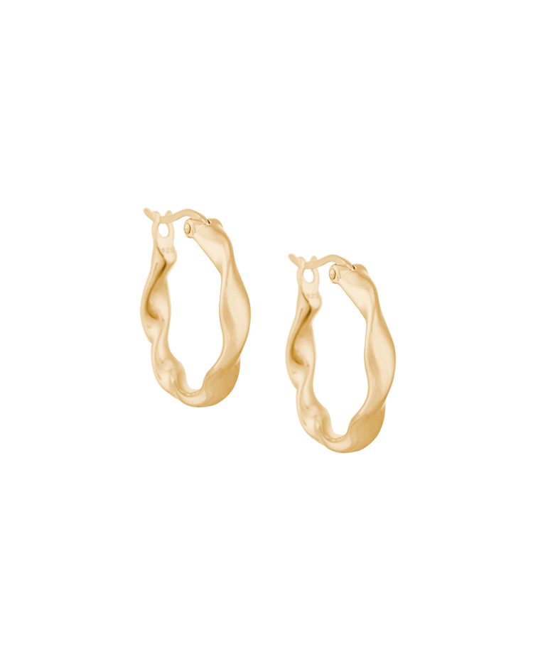 WAVE HOOPS (18K GOLD PLATED) - IMAGE 1