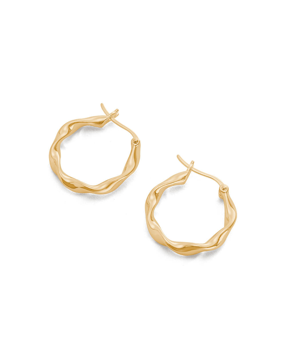 WAVE HOOPS (18K GOLD PLATED) - IMAGE 4
