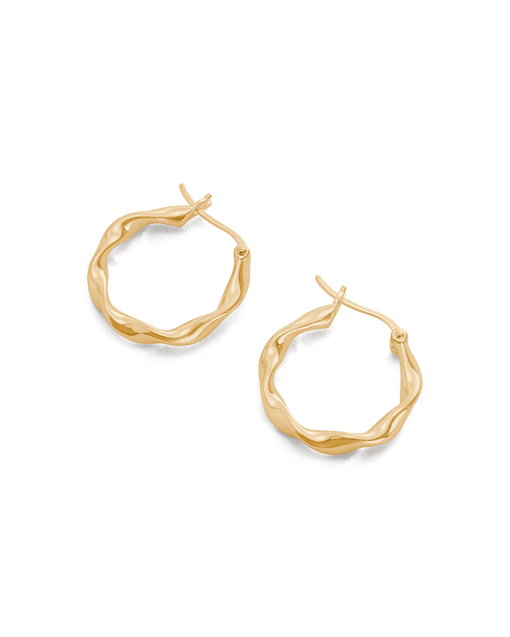 WAVE HOOPS (18K GOLD PLATED) IMAGE 4