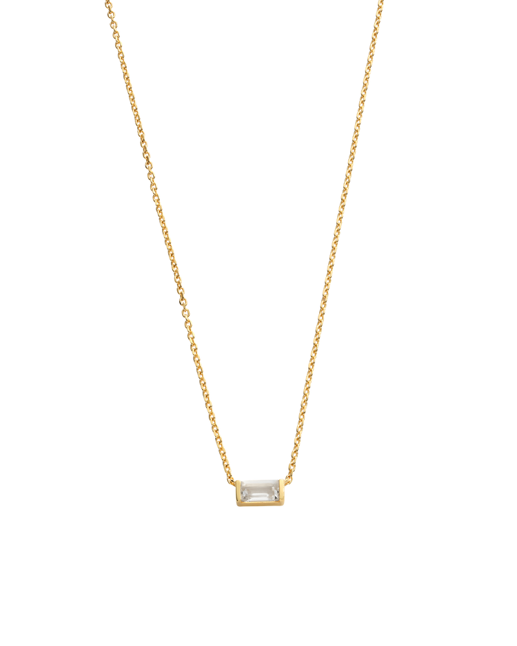 BAGUETTE BIRTHSTONE NECKLACE (18K GOLD VERMEIL) IMAGE 18
